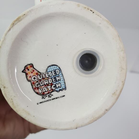 VTG Salt & Pepper Shakers Christmas Stocking Tree Quilted Garden Patch Enesco - Picture 13 of 16